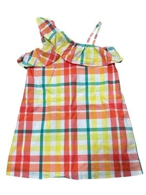 Janie and Jack Multicolor Plaid Ruffle-Shoulder Sundress